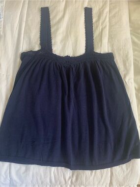GAP Navy Blue 100% Cotton Crochet Tank Top Camisole